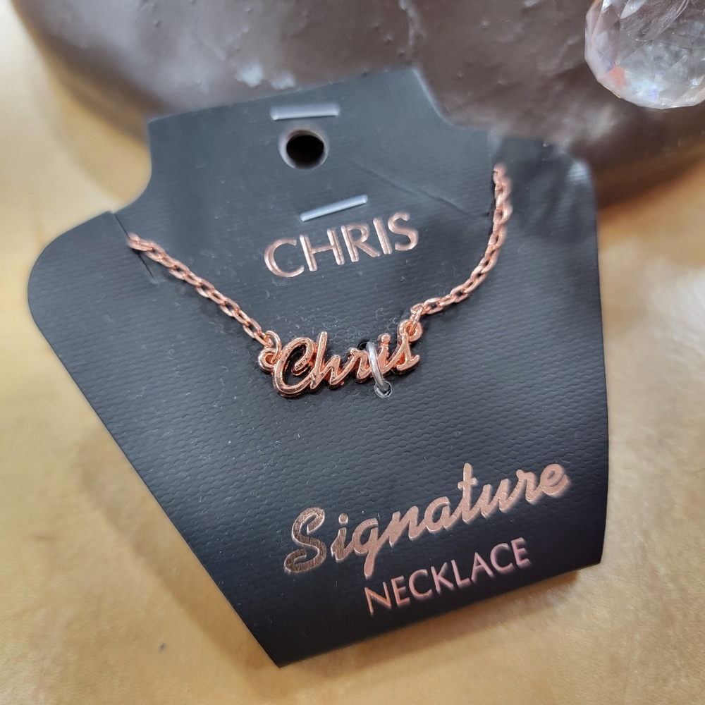 CHRIS Personalized Name Necklace in Rose Gold
